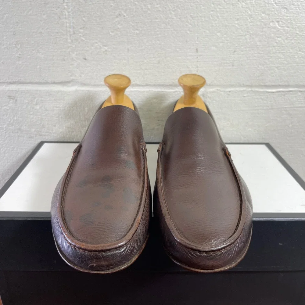Jil Sanders Brown Leather Loafers Slip On Dress Shoes Mens 10 D Italy Made‎